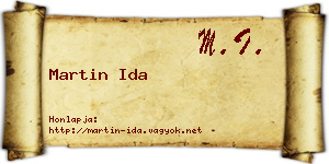 Martin Ida névjegykártya